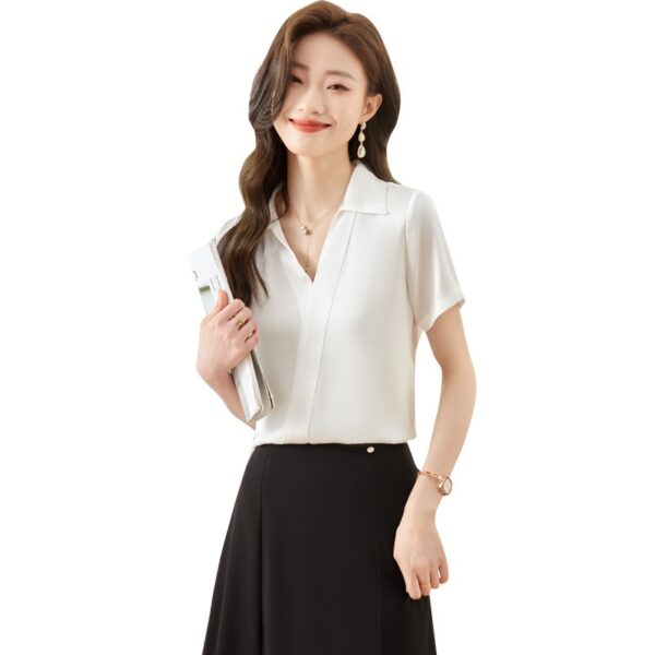 Women's Group Work Clothes Business Wear Short-sleeved Shirt - Image 3