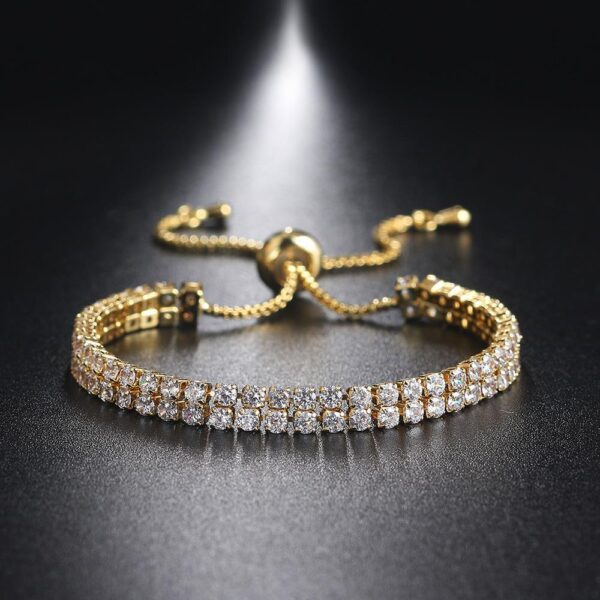 Fashion Double Row Zircon Bracelet For Women Rhinestone Bracelet