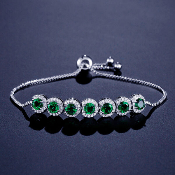 Emerald Zircon Adjustable Bracelet Women - Image 6