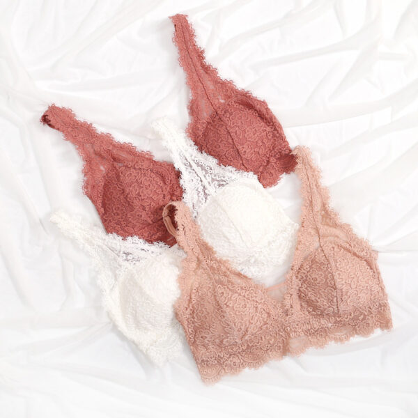 Laceless Bra Gathering Bra Lace Bra Set - Image 5