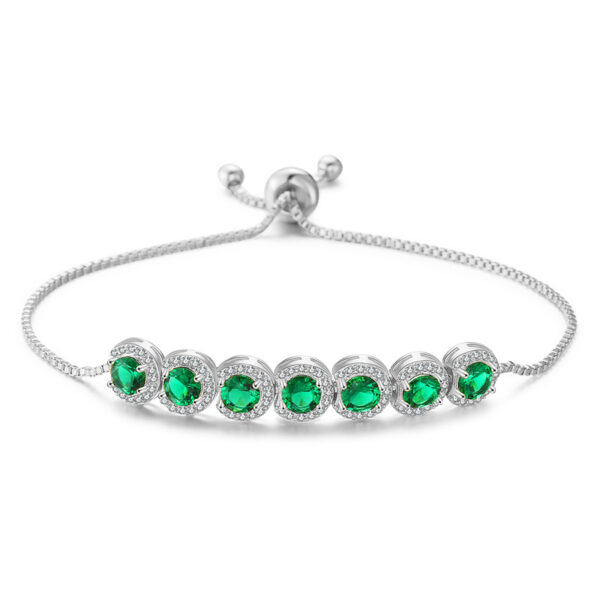 Emerald Zircon Adjustable Bracelet Women - Image 4