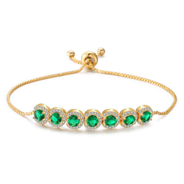 Emerald Zircon Adjustable Bracelet Women - Image 8