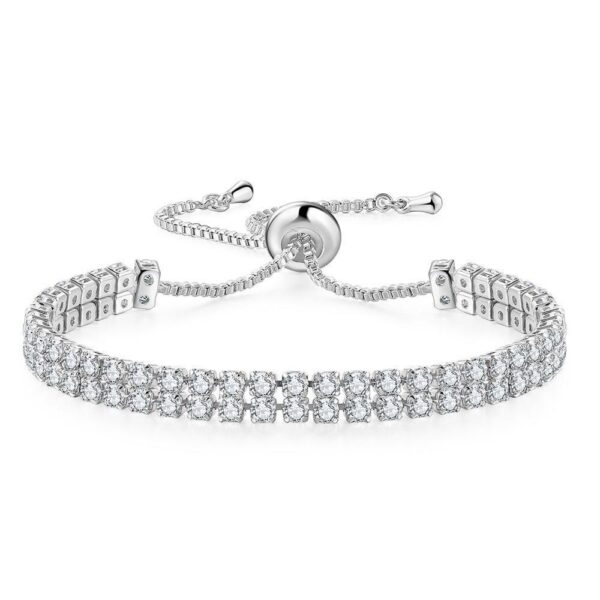 Fashion Double Row Zircon Bracelet For Women Rhinestone Bracelet - Image 6