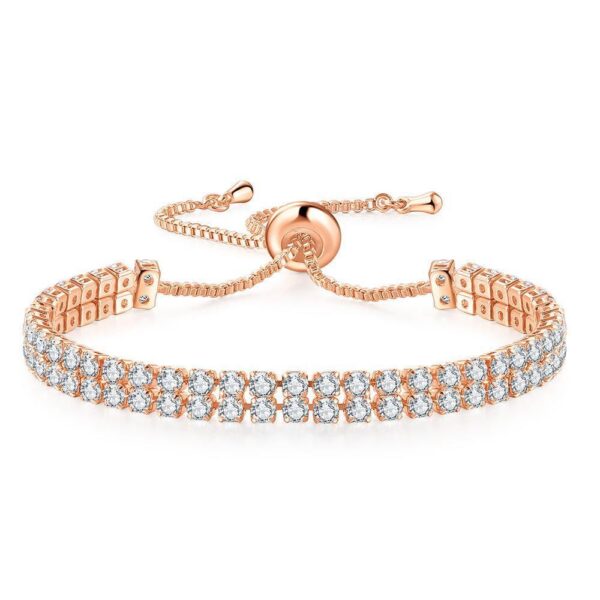 Fashion Double Row Zircon Bracelet For Women Rhinestone Bracelet - Image 7