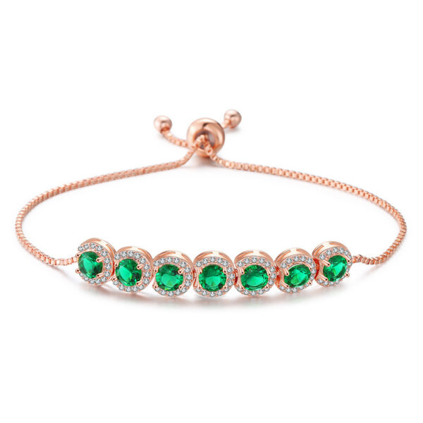 Emerald Zircon Adjustable Bracelet Women - Image 5