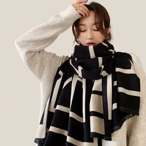 Artificial Cashmere Scarf Brushed Thickening Thermal Shawl - Image 2