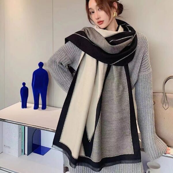 Artificial Cashmere Scarf Brushed Thickening Thermal Shawl - Image 5