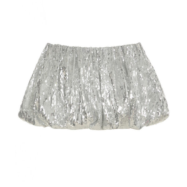 Fashion European And American Style Sexy Hot Girl Sequins Bud Skirt Silver Elastic - Image 6