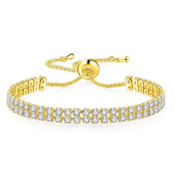 Fashion Double Row Zircon Bracelet For Women Rhinestone Bracelet - Image 8