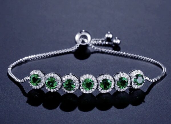 Emerald Zircon Adjustable Bracelet Women - Image 7